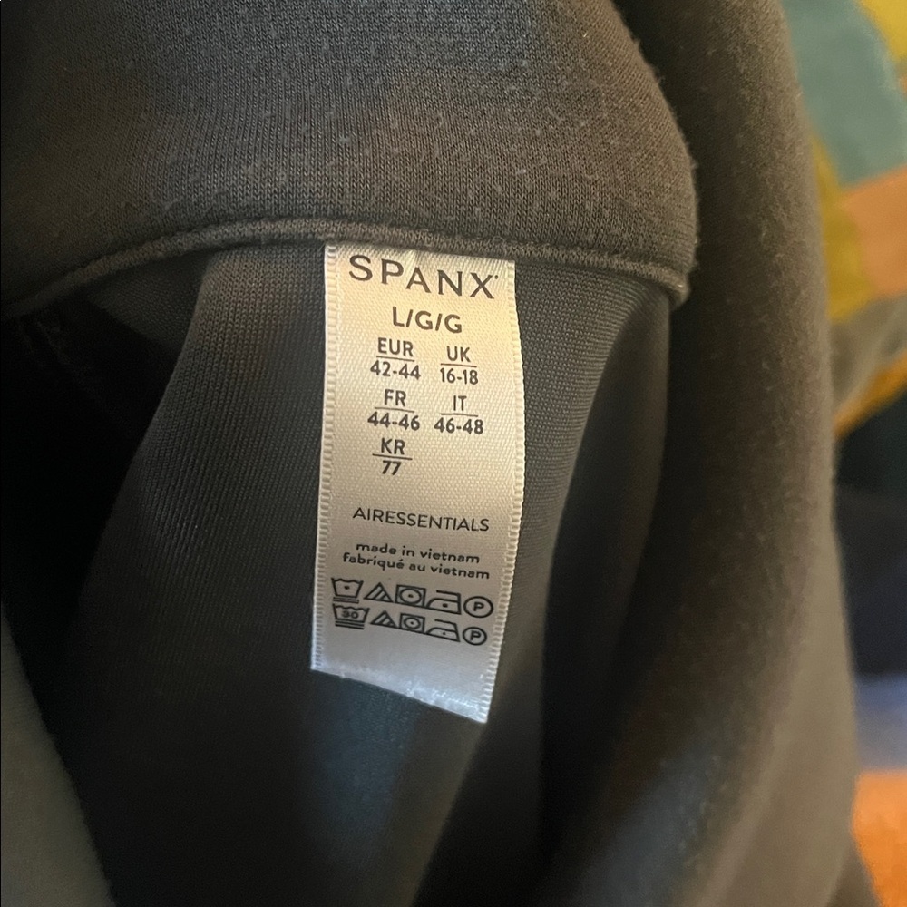 SPANX Olive 1/4 Zip-Up Sweatshirt, size L - Picture 7 of 8